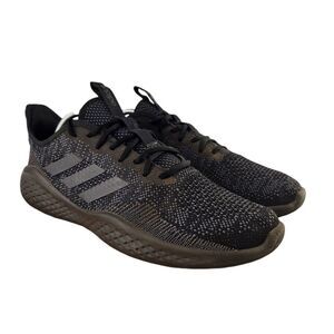 adidas Fluidflow‎ 1.0 EG3666 Men 10.5 Triple Black Lace UP Running Shoes *Flaw